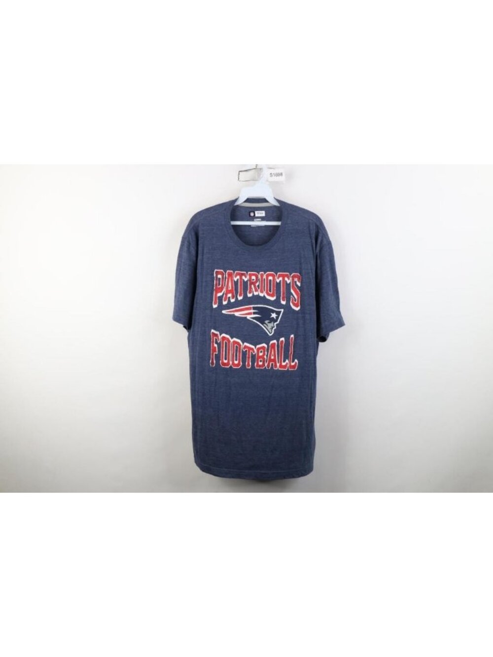 Y2K NFL Mens XL Spell Out New England Patriots Football Jersey Knit T-Shirt Blue